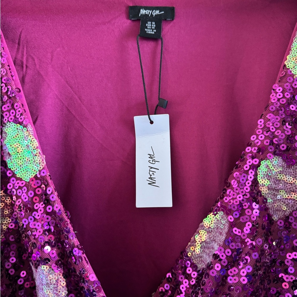 NWT - Nasty Gal V-Neck Disco Cowboy Bodysuit - Picture 3 of 4
